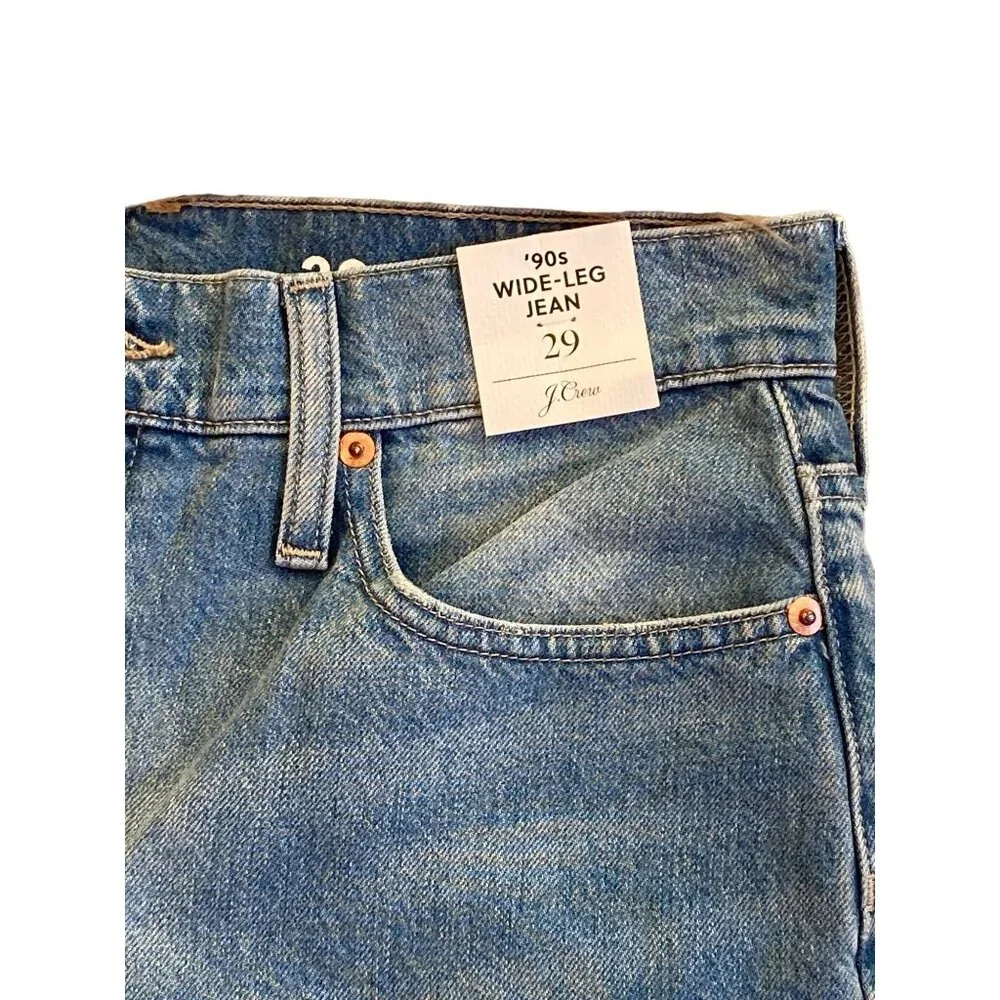 NWT J.Crew $138 Women's 29 High-rise '90s wide-leg Jeans Medium Wash "Sold Out" - Picture 8 of 14